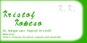 kristof kopcso business card